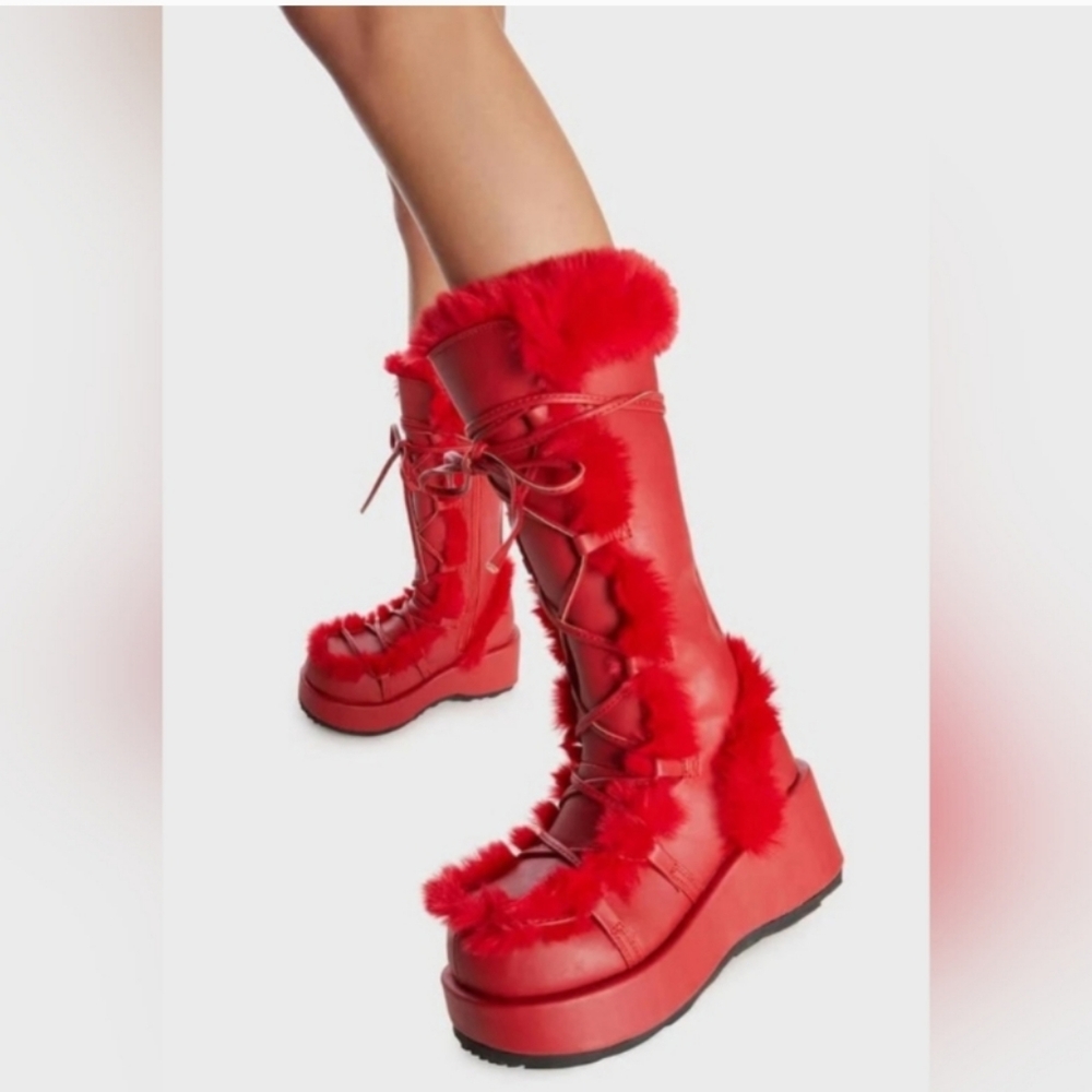 Cubby-311 Women's Red Fur-Lined Boots